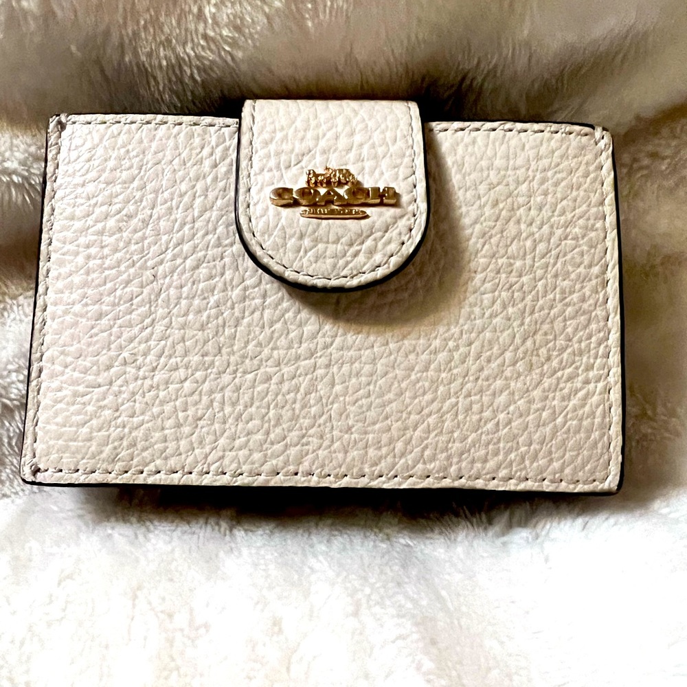 Coach Rainbow Accordion Card Case In Color block Gold/Chalk Multi